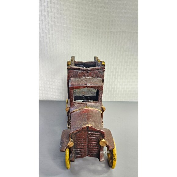 Vintage Cast Iron Overland Circus Elephant Cage Toy Truck Brown & Yellow - Picture 6 of 10